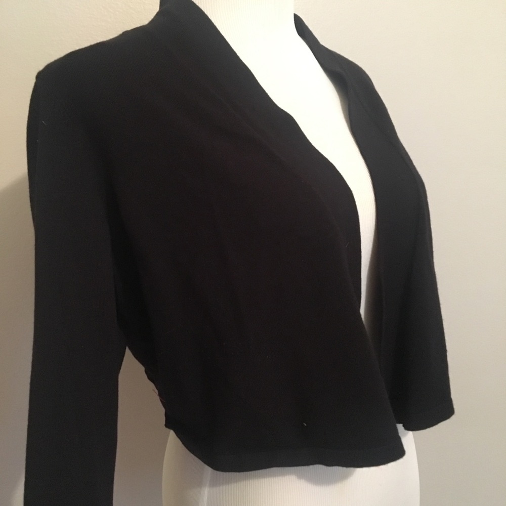 Charter Club black cropped cardigan 1X EUC
